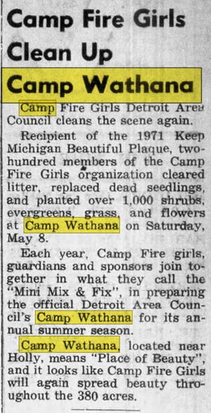 Camp Wathana - May 20 1971 Article
